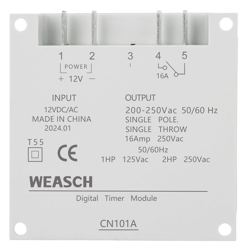 Weasch 2Pcs Timer Switch, CN101A, DC/AC 12V 16Amp, Digital LCD Power Programmable Timer Time Relay Switch, Supports 28 Scheduled Times Daily or Weekly (2) - Image 3